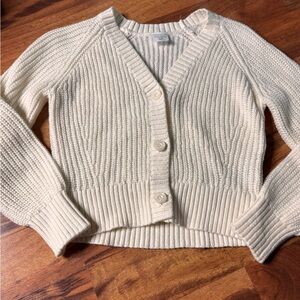 Abercrombie Kids Ivory Button-Up Cardigan